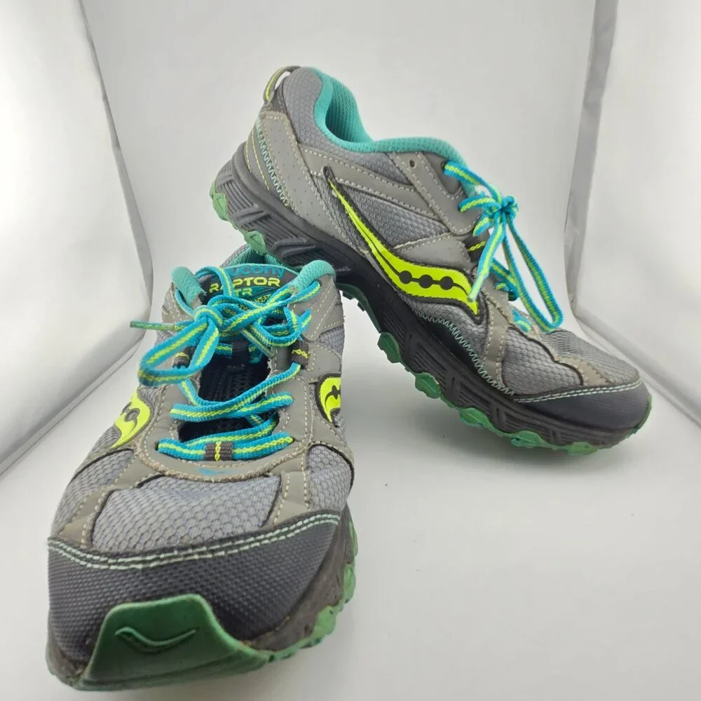 Saucony Raptor TR Grey Teal Trail Running Shoes Women’s Size 9 Sneakers